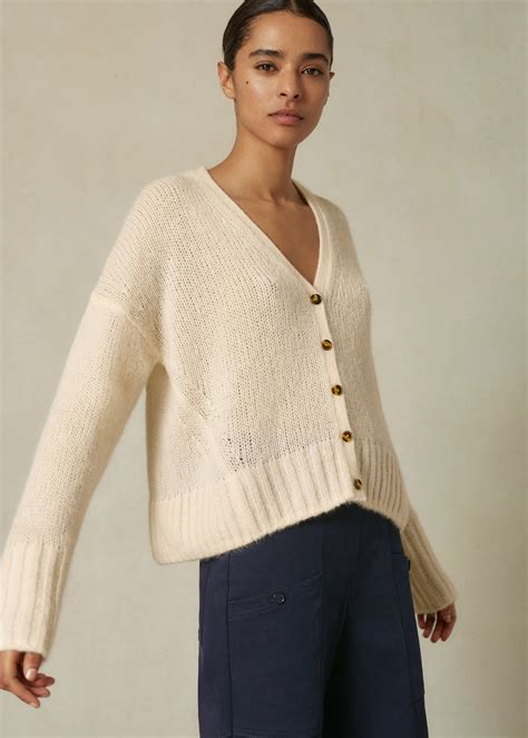 Vanilla Cashmere And Silk Cardigan 